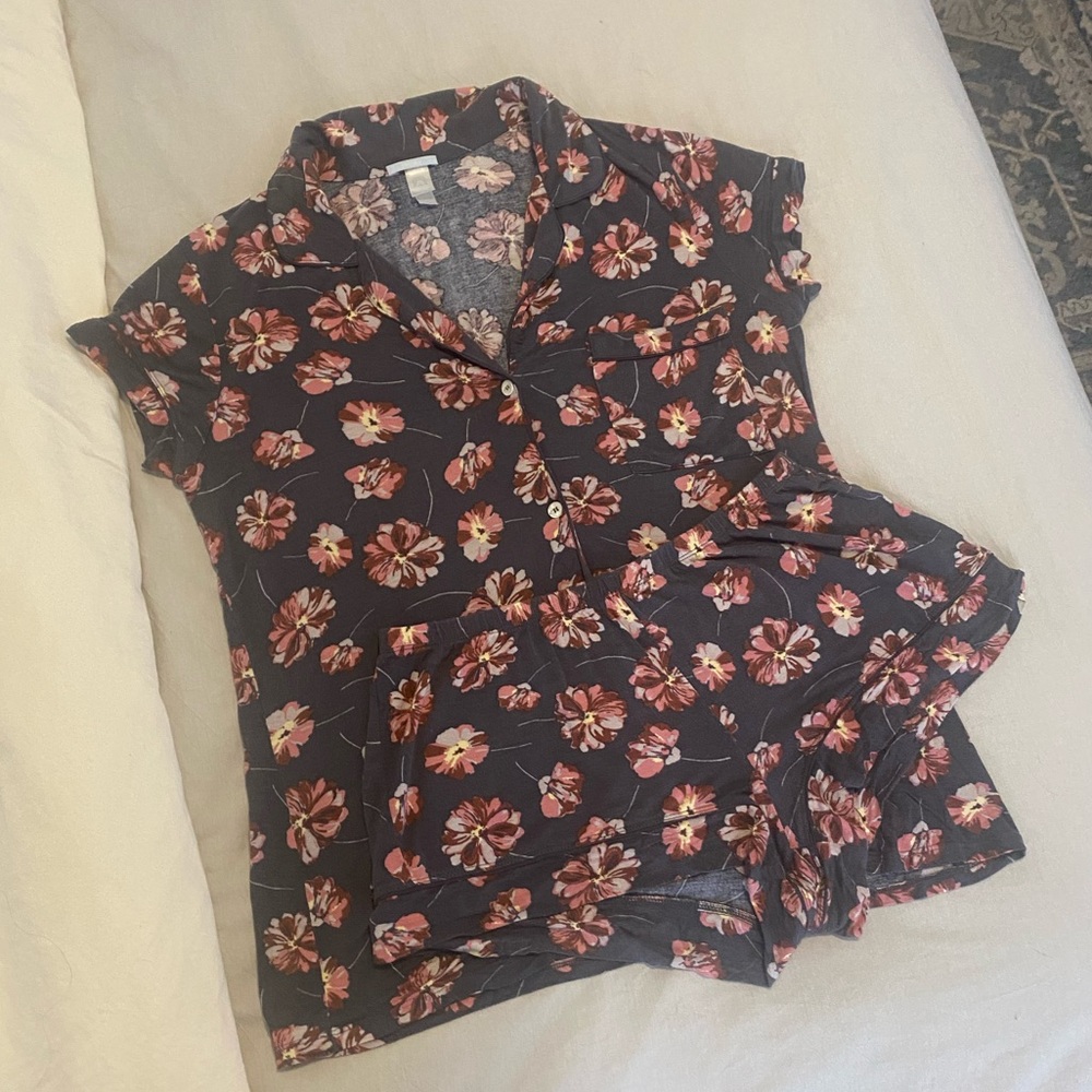 Floral Eberjey Blue/Gray Pajama Set